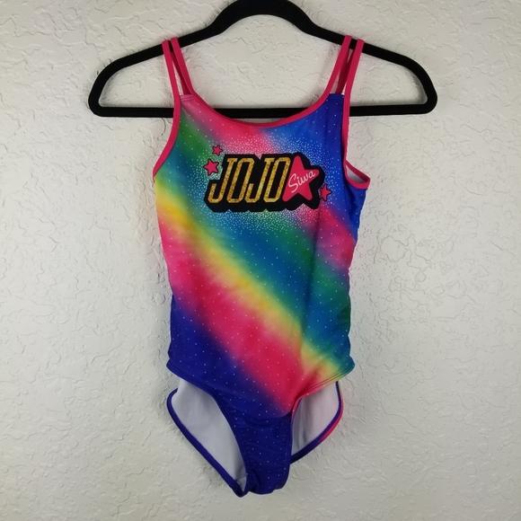 3/$20 Jojo Siwa Rainbow Bathing Suit Sz L (10-12) - Picture 2 of 6